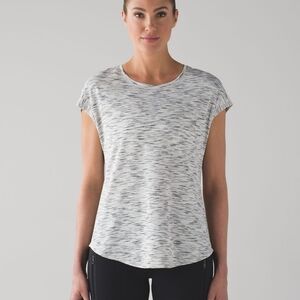 Lululemon Lost In Pace Short Sleeve Tiger Space Dye Black White